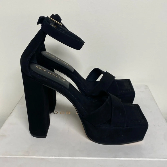 Good American Shoes - Good American Black Platform Heels